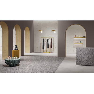 vtwonen terrazzo Vloer- en wandtegel 60x120cm Gerectificeerd mat lead flakes