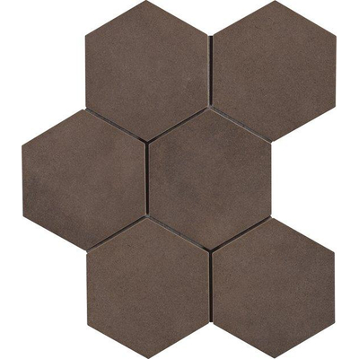Ragno Rewind Vloer- en wandtegel hexagon 18x21cm 9.5mm R9 porcellanato Tobacco