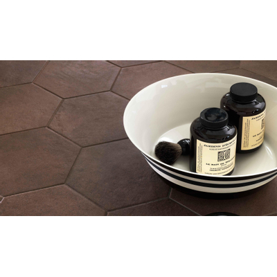 Ragno Rewind Vloer- en wandtegel hexagon 18x21cm 9.5mm R9 porcellanato Tobacco