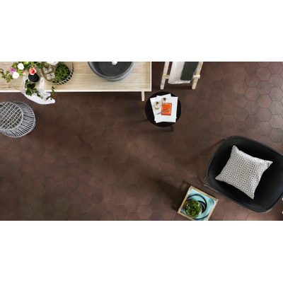 Ragno Rewind Vloer- en wandtegel hexagon 18x21cm 9.5mm R9 porcellanato Tobacco