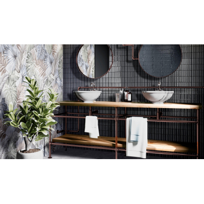 Ragno Glace Wandtegel - 7.5x20cm - decor - structuur - glans blu notte