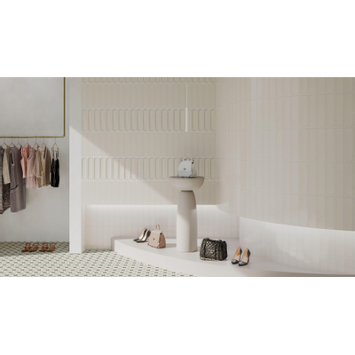 Vtwonen Shapes Wandtegel - 7.5x30cm - round - glans Greige