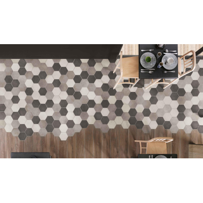 Ragno Rewind Vloer- en wandtegel hexagon 18x21cm 9.5mm R9 porcellanato Vanilla