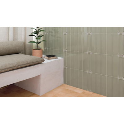 Vtwonen Shapes Wandtegel - 7.5x30cm - straight - glans mint grey