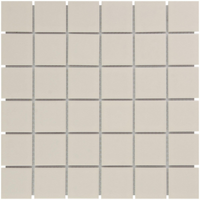 The Mosaic Factory Barcelona mozaïektegel - 30.9x30.9cm - wandtegel - Vierkant - Porselein Cream Glans