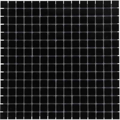 The Mosaic Factory Amsterdam mozaïektegel - 32.2x32.2cm - wand en vloertegel - Vierkant - Glas Black Black Mat