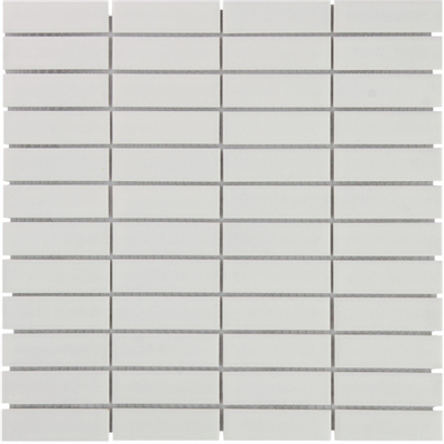 The Mosaic Factory Paris mozaïektegel - 30x30cm - wand en vloertegel - Rechthoek - Porselein White Mat