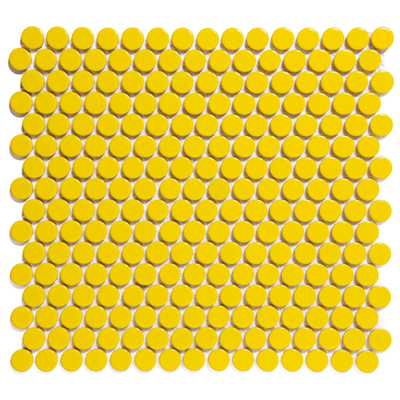 The Mosaic Factory Venice mozaïektegel - 31.5x29.4cm - wandtegel - Rond - Porselein Yellow glans