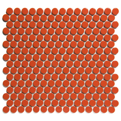 The Mosaic Factory Venice mozaïektegel - 31.5x29.4cm - wandtegel - Rond - Porselein Orange glans