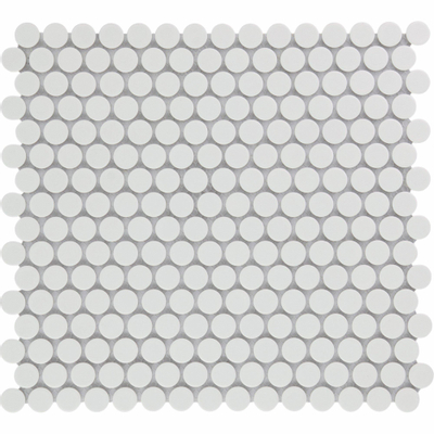 The Mosaic Factory Venice mozaïektegel - 31.5x29.4cm - wand en vloertegel - Rond - Porselein White Mat