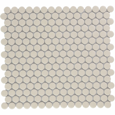 The Mosaic Factory Venice Pennyround mozaïektegel 1.9x0.5cm wandtegel voor binnen en buiten Rond Keramiek Crème