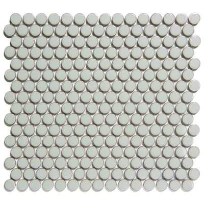 The Mosaic Factory Venice mozaïektegel - 31.5x29.4cm - wandtegel - Rond - Porselein Light Grey Edge Glans