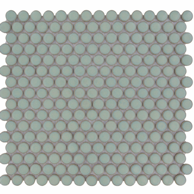 The Mosaic Factory Venice mozaïektegel - 31.5x29.4cm - wandtegel - Rond - Porselein Light Green Glans