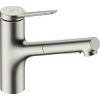Hansgrohe - Zesis M33 - ééngreepskeukenmengkraan 150 - uittrekbare vuistdouche - 2 jets - RVS afwerking SW793348