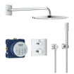 GROHE Grohtherm Perfect Regendoucheset - hoofdddouche 31cm - 2 functies handdouche staaf - rechthoekig afbouwdeel chroom SW236925