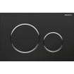 Geberit Sigma20 bedieningplaat, 2-toets spoeling frontbediening voor toilet 24.6x16.4cm zwart / chroom (licht beschadigd) - OUTLET UDEN STORE31898