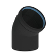Burgerhout luchttoevoerbocht Ø80mm 45° PP zwart 2113398