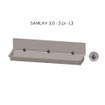 Intersan Sanilav wasgoot met spatbord 180cm met 3 zelfsluitendekranen inox 304 GA32431