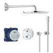 GROHE Grohtherm Perfect Regendoucheset hoofdddouche 31cm - 2 functies rond afbouwdeel - handdouche staaf - chroom SW236922