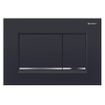 Geberit Sigma20 bedieningsplaat - 2-toets spoeling - rechthoekige knoppen - zwart/glanschr./zwart SW61801
