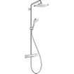 Hansgrohe Croma E280 showerpipe: met douchekraan thermostatisch m. 1jet hoofddouche m. 3jet handdouche multi en doucheslang 160cm chroom SW297280