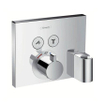 Hansgrohe ShowerSelect Afbouwdeel voor inbouwkraan - thermostatisch - omstel - 2 douchefuncties - Porter wandhouder - Fixfit muuraansluitbocht - chroom 0451554