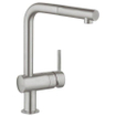 GROHE Minta Keukenkraan - hoog - uittrekbare l uitloop - supersteel geborsteld 0442463