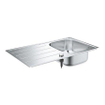 GROHE K200 spoelbak met afdruipgedeelte 860 x 500 mm 1 bak 350 x 400 x 160 mm omkeerbaar roestvrij staal kleur RealSteel SW492246