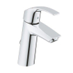Grohe Eurosmart wastafelmengkraan MSize metalen hendel SilkMove 28 mm cartouche met keramische schijven verzonken ketting chroom SW285173