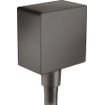 Hansgrohe Fixfit Square muuraansluitbocht m. terugslagklep brushed black chroom SW358915