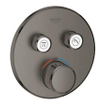 Grohe SmartControl Inbouwthermostaat - 3 knoppen - rond - geborsteld hard graphite SW225087