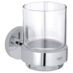 GROHE Essentials Bekerhouder - 10.6x9.9cm - met glas - chroom 0438149