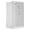 Nemo Spring Vidrio Douchecabine - rechts - 120x90cm - schuifdeur - vaste wanden - veiligheidsglas - thermostatische douchekraan SW290169