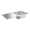 GROHE K500 spoelbak met afdruipgedeelte 1000 x 500 mm 1 bak 450 x 400 x 180 mm omkeerbaar roestvrij staal kleur RealSteel SW492244