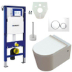 Nemo Spring Nemo Spring Moon pack Hangtoilet - Geberit Systemfix - montage element - Geberit Sigma 20 duwplaat wit glans verchroomd - isolatieset Geberit debietmoderator - wit SW287320