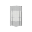 GO by Van Marcke Avis douchecabine 90x90x185cm vierkant 2 schuifdeuren 4mm helder veiligheidsglas met matte stroken aluminium verchroomd SW292802