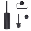 Nemo Spring Nero toiletaccessoireset toiletborstelset toiletrolhouder reserverolhouder enkele haak mat zwart SW401558