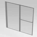 Nemo Spring Pannello badwand 2delig 140x140cm helder Easyclean glas 4 mm profielen alu gepolijst omkeerbaar met handdoekdrager SW286661