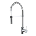 Nemo Spring Nola keukenmengkraan eengreeps met hoge spiraalveer uitloop en uittrekbare handdouche chroom SW295095