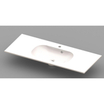 Nemo Spring Ovum meubelwastafel met 1 centrale verzonken wastafel 1200 x 500 x 200 mm met overloop wit kunstmarmer SW294946