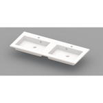 Nemo Spring Coste meubelwastafel 1200 x 500 x 200 mm met 2 afvoergaten D 45 mm 2 kraangaten met overlopen wit kunstmarmer SW294948