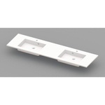 Nemo Spring Coste meubelwastafel 1800 x 500 x 200 mm met 2 afvoergaten D 45 mm 2 kraangaten met overlopen wit kunstmarmer SW295010