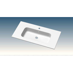 Go by Van Marcke Paco meubelwastafel 80x46x1.5cm 1 geïntegreerde wasbak 1 kraangat kunstmarmer wit mat SW443836