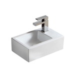 Nemo Spring Sula handwasbakje - rechthoekig - 37x23.5cm - wandmontage - kraangat rechts - diameter3.5cm - porselein wit SW286357