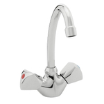 Nemo Start Riga wastafelmengkraan tweegreeps eengats montage op wastafel met beweegbare bek lediging met ketting chroom SW287559