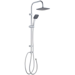 GO by Van Marcke Sevan Regendoucheset - 100x50cm - opbouw - hoofddouche 20x20cm - handdouche 1 stand - met douchegarnituur - chroom SW293284