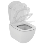 Ideal Standard Tesi PACK hangtoilet 365 x 535 x 355 mm zonder spoelrand met verdoken bevestiging porselein wit met dunne softclose toiletzitting SW282123