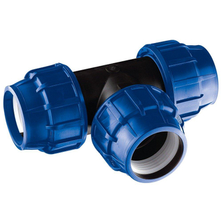 Nemo Go snelkoppeling T-stuk Ø20mm x Ø20mm x Ø20mm PE/PP zwart-blauw