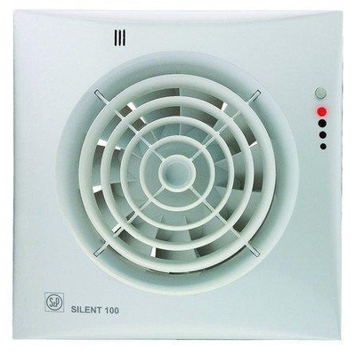 S&P SILENT 100 Douche-/toiletventilator H15.8xB15.8cm 230V Wit