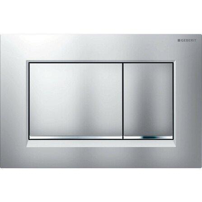 Geberit Sigma30 bedieningplaat, 2-toets spoeling frontbediening voor toilet 24.6x16.4cm mat chroom